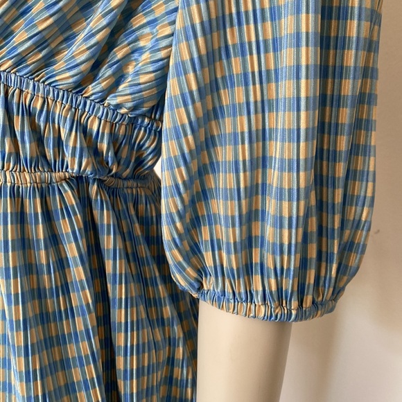 💖 2/$25 Azōe Blue and Yellow Checkered Blouse - Picture 4 of 6